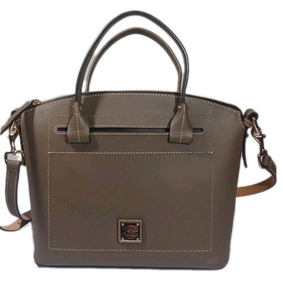 NEW Sales Sample Dooney & Bourke Beacon Domed Satchel BBECN1469 Taupe Brown - Picture 2 of 10